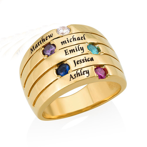 Personalizzabile 5 Nome Anello Con Birthstones